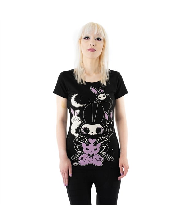 Tee Shirts Femme VOODOO BUNNY T Noir