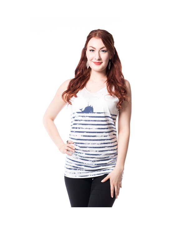 Tee Shirts Femme WHALE LINES T Blanc