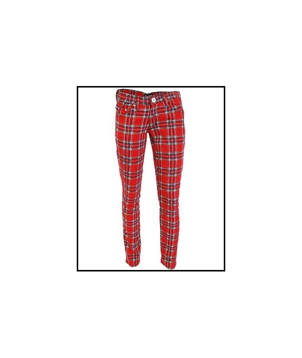 Slim Darkside Clothing Red Tartan