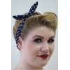 Headband Banned Clothing Tiffany Headband Navy/Taupe Polka Dots