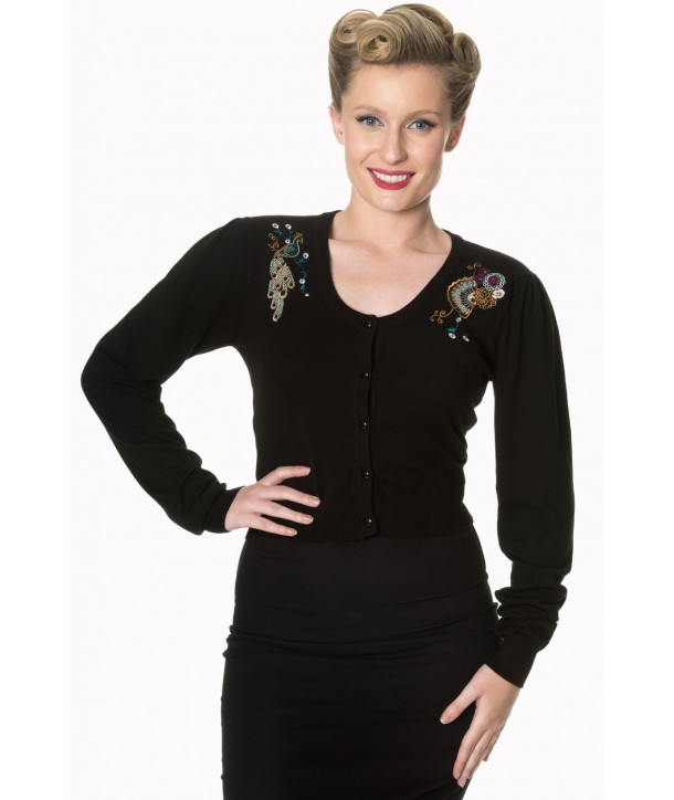 Cardigan Banned Clothing Proud Peacock Cardigan Noir