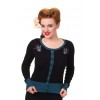 Cardigan Banned Clothing Twisted Noir/Teal