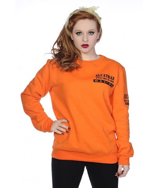Sweatshirts Banned Clothing Alcatraz Women Sweatshirt Orange