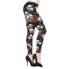 Leggings Banned Clothing Skull Roses