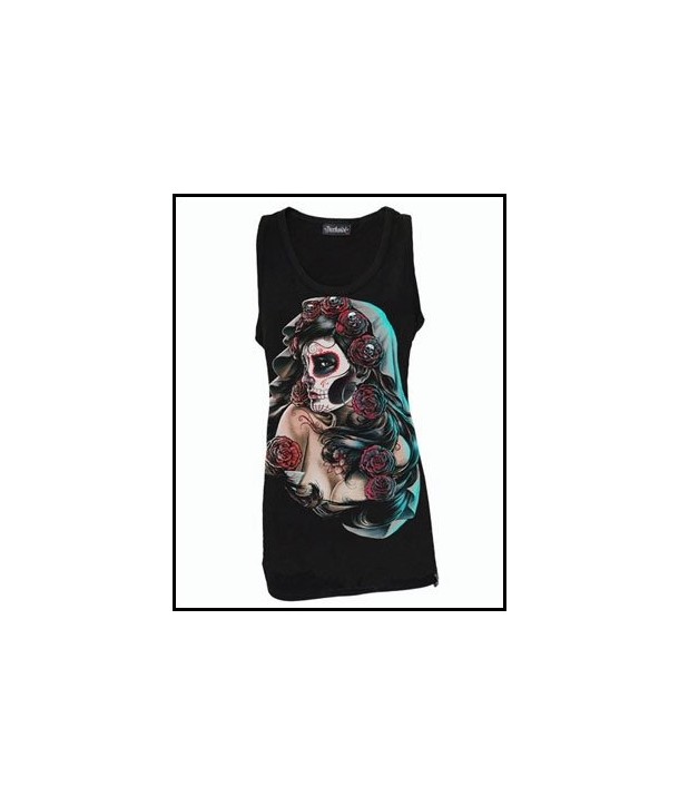 Debardeur Darkside Clothing Day Of The Dead Rose