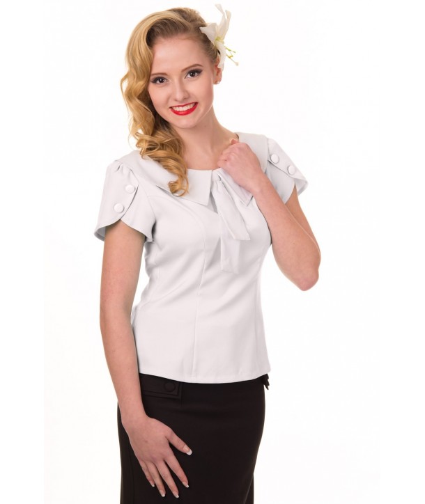Top Banned Clothing Retro Style Top Blanc