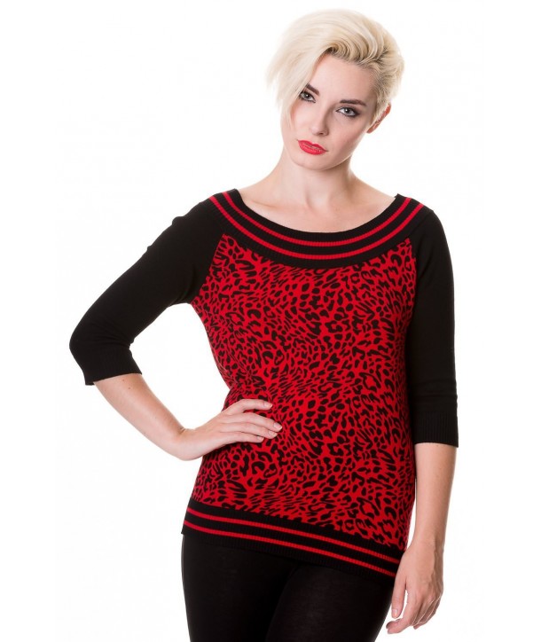 Top Banned Clothing Leopard Noir/Rouge