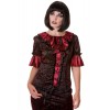 Top Banned Clothing Noir Bordeaux Ivy Pattern Top Noir