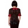 Top Banned Clothing Noir Bordeaux Ivy Pattern Top Noir