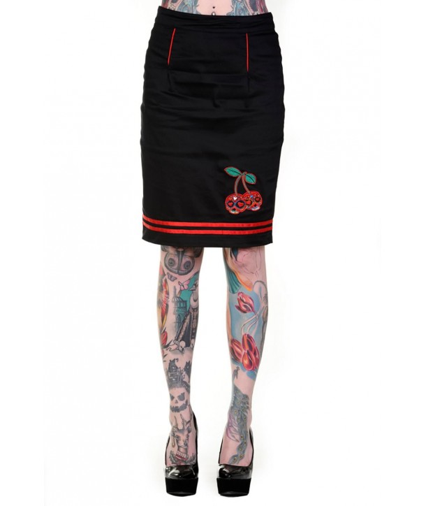 Jupe Banned Clothing Cherry Skulls