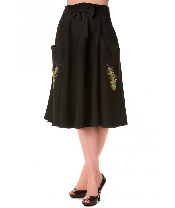 Jupe Banned Clothing Peacock Skirt Noir