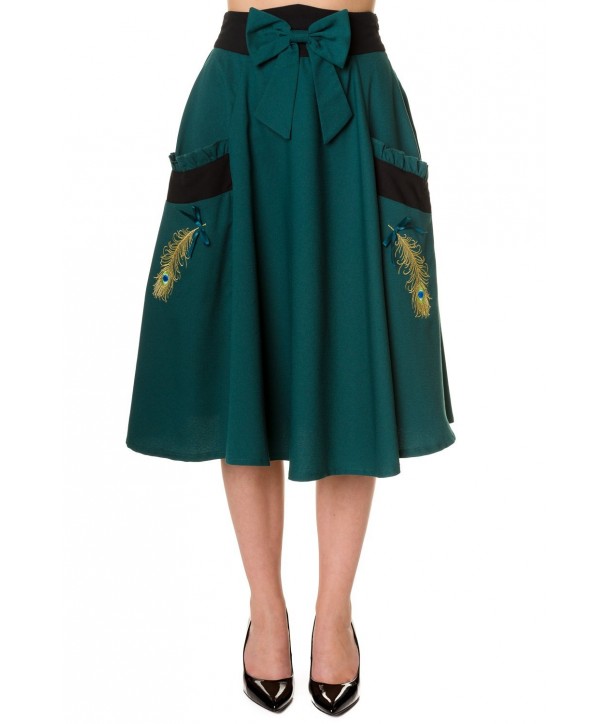 Jupe Banned Clothing Peacock Skirt Vert