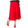 Jupe Banned Clothing Buttons Long Skirt Rouge