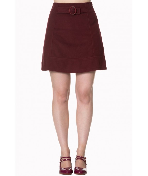 Jupe Banned Clothing Dare To Wear Buckle Detail Skirt Aubergine
