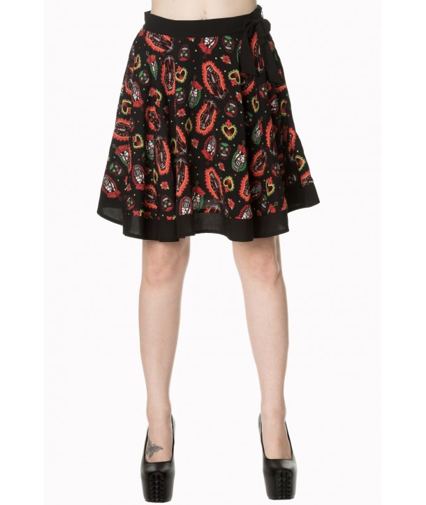 Jupe Banned Clothing Sacrouge Heart Skirt Noir