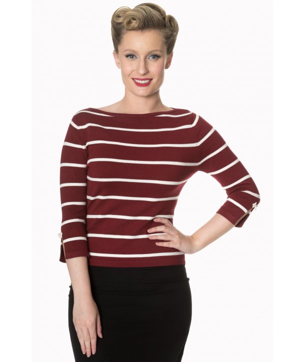 Top Banned Clothing Stripes Please! Knit Jumper Bordeaux