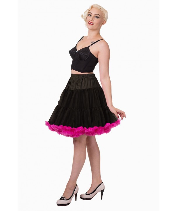 Tutu Banned Clothing Wild Fire Petticoat Noir/Hot Rose