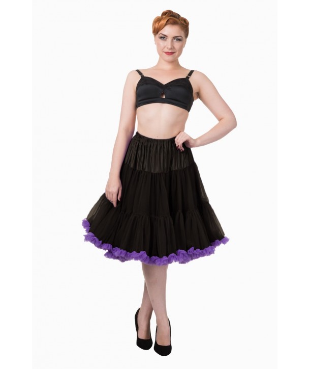 Tutu Banned Clothing Bright Lights Petticoat Noir/Violet