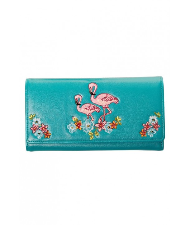 Porte Monnaie Banned Clothing Flamingo Wallet Teal Bleu