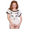 Body Banned Clothing Blanc Cat Face Bodysuit Blanc