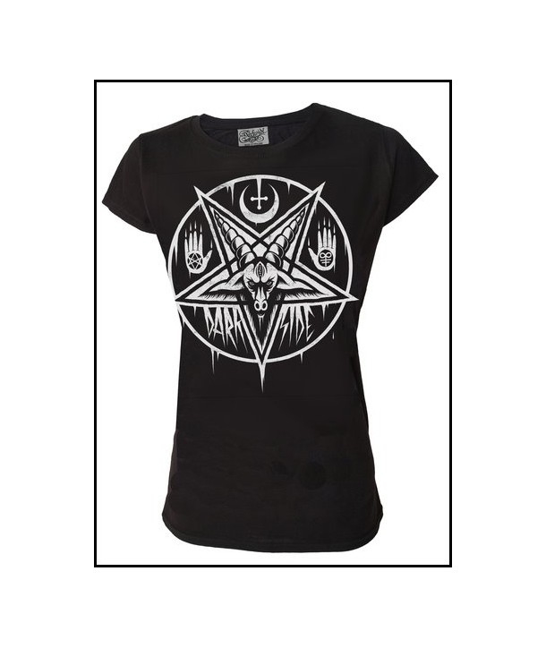 Tee Shirt Rock Darkside Femme Pentagram Baphomet