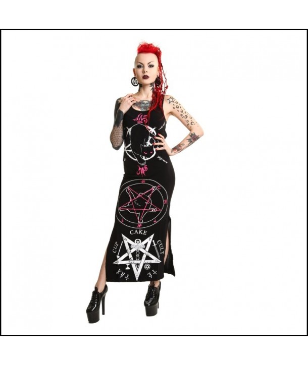 Robe Cupcake Cult Black Cat Maxi Dress