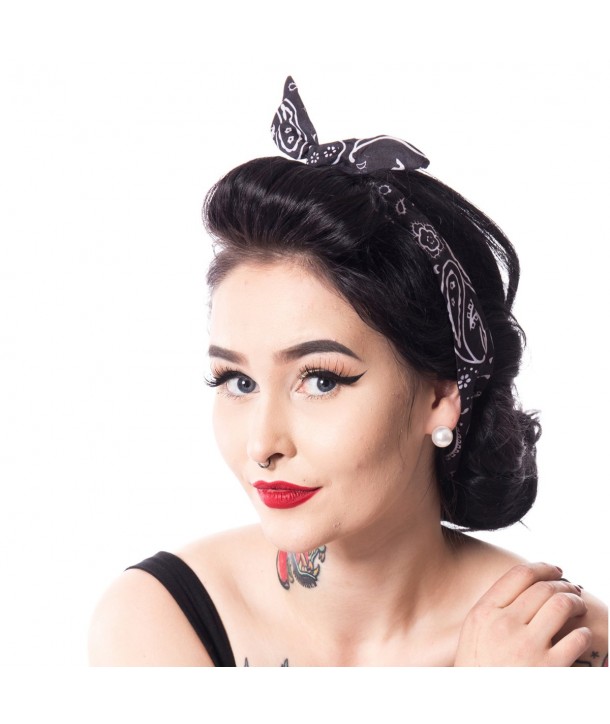 Bandeau Rock Rockabella Black Flower