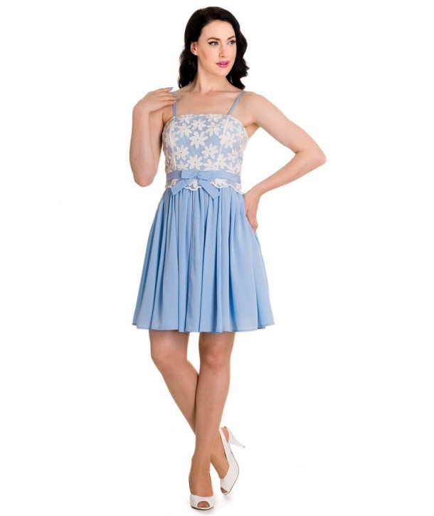 Robe Hell Bunny Marvelette bleu