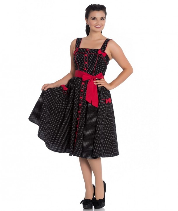 Robe Hell Bunny Martie 50s Noir